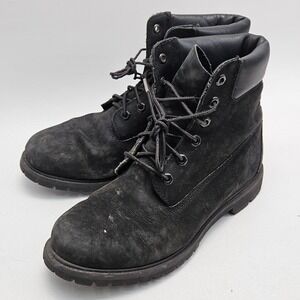 Timberland Womens 6-Inch Premium Waterproof Boots Black Nubuck 8658A Size 11W